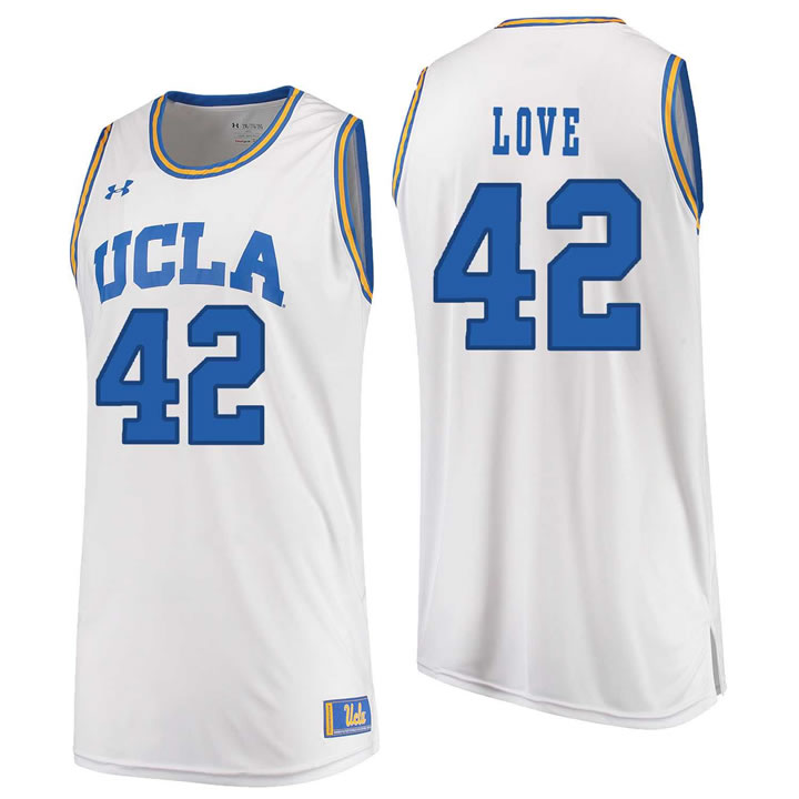 UCLA Bruins #42 Kevin Love White College Basketball Jersey